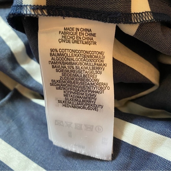 Polo Ralph Lauren Striped A-line Silk/Cotten Blend Navy/white Skirt - Picture 9 of 16